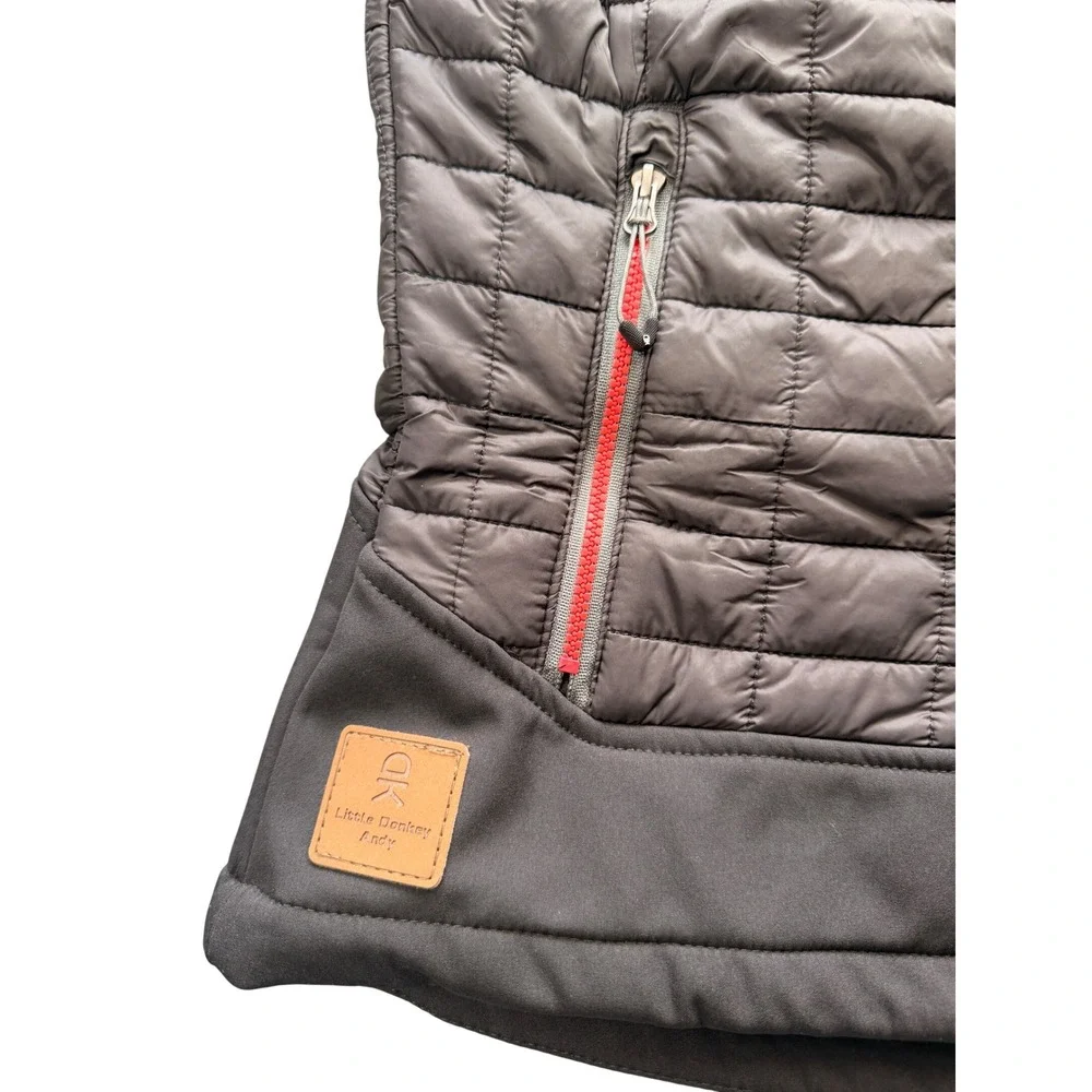 Little Donkey‎ Andy Womens Puffer Hybrid Vest Gray Quilted Insulated Small